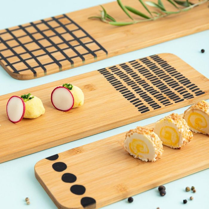 Tabla de Servir Bambú Zigzag Bidasoa 45x13x1 cm (12 Unidades) 3