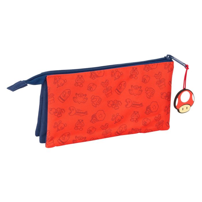 Trousse Fourre-Tout Triple Super Mario Trick Rouge Bleu foncé 22 x 12 x 3 cm 2