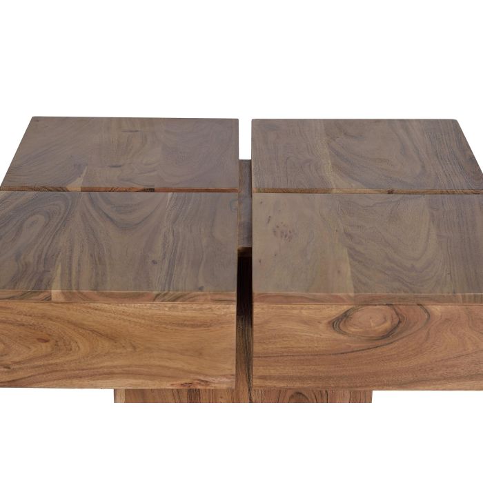 GINER Y COLOMER - Table basse en bois d'acacia, couleur naturelle, avec finition artisanale - Dimensions : 80 cm L x 80 cm P x 31 cm H 1 GINER Y COLOMER - Table basse en bois d'acacia, couleur naturelle, avec finition artisanale - Dimensions : 80 cm L x 80 cm P x 31 cm H 1