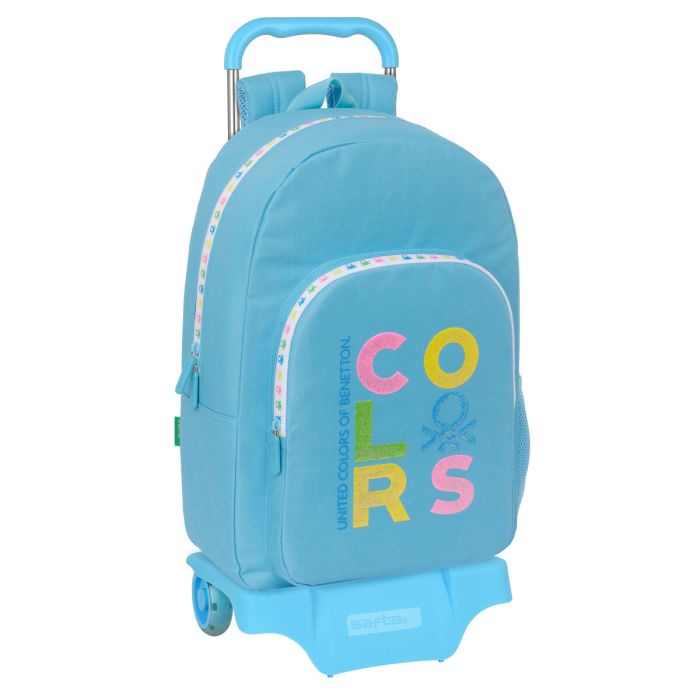 Cartable à roulettes Benetton Spring Bleu ciel 30 x 46 x 14 cm 0 Cartable à roulettes Benetton Spring Bleu ciel 30 x 46 x 14 cm 0