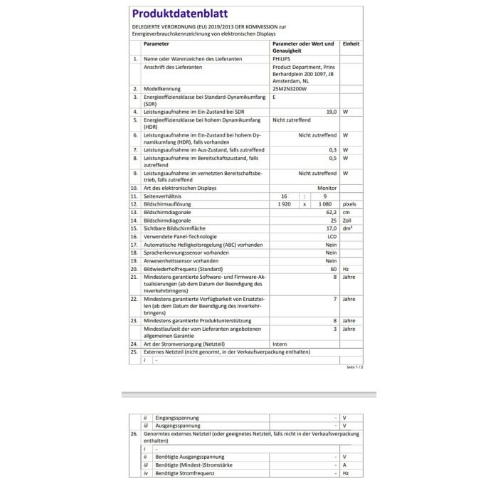 Écran Philips 24,5" Full HD 26