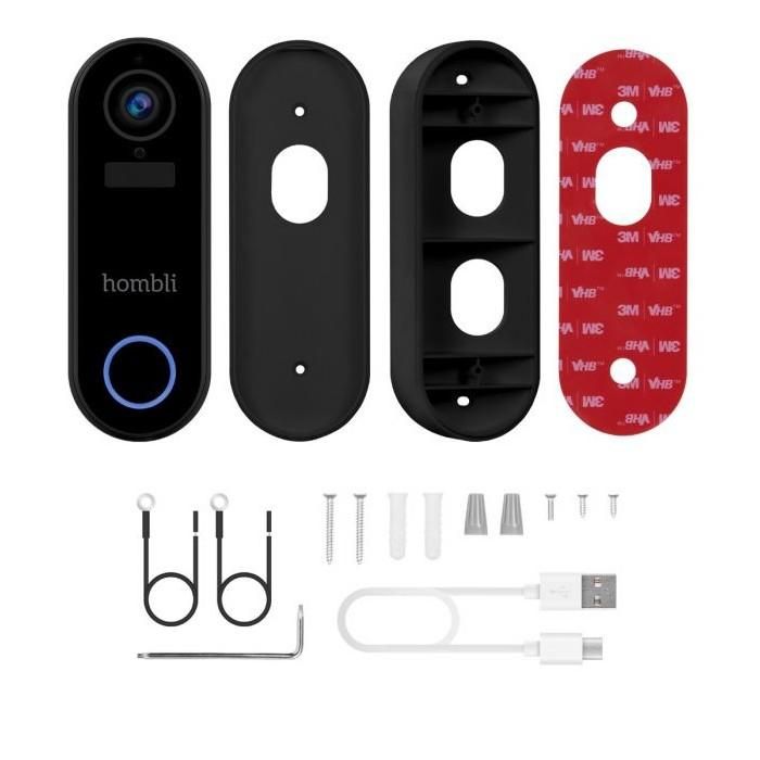 Hombli smarte Türklingel 2 (schwarz) + Gong 8