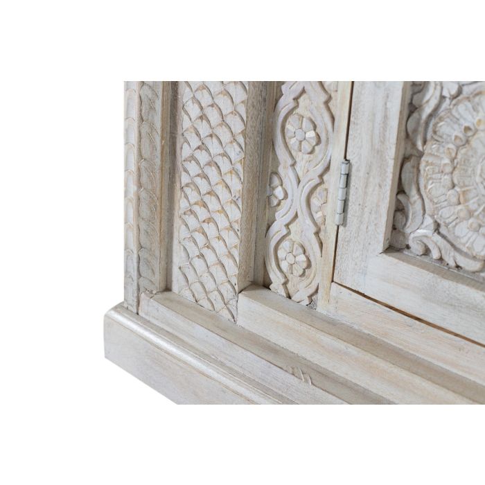 GINER Y COLOMER Armario 2 Puertas - Buffet vitré 2 portes en bois de manguier avec portes à vitrail et 4 étagères - Dimensions porte: 136x29 cm 3