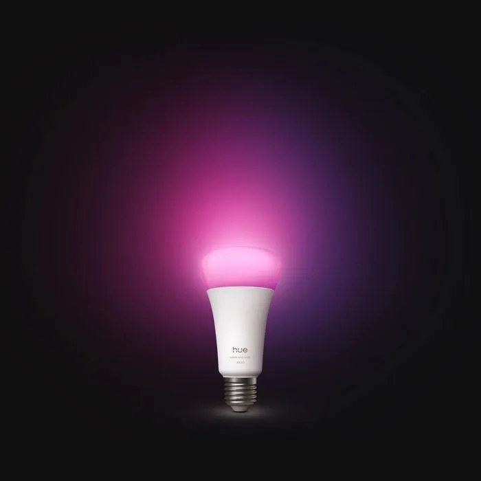 Philips Hue - Ampoule LED connectée intelligente A67, E27, 11.8W, 1600 lumens, lumière blanche chaude (1000-2000K) avec gradation Philips Hue - Ampoule LED connectée intelligente A67, E27, 11.8W, 1600 lumens, lumière blanche chaude (1000-2000K) avec gradation