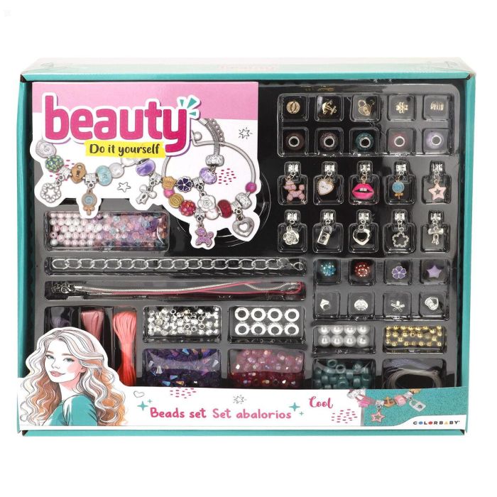 Kit de création de bracelets et colliers Colorbaby 6,5 X 0,1 X 6,5 CM (6 Unités) 6