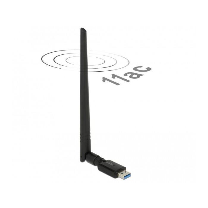 DELOCK USB 3.0 Dualband WLAN ac/a/b/g/n Stick 867 + 300 Mbps mit externer Antenne 0 DELOCK USB 3.0 Dualband WLAN ac/a/b/g/n Stick 867 + 300 Mbps mit externer Antenne 0
