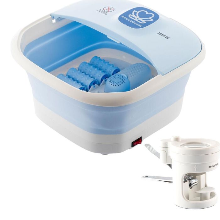 Pack Spa pour les Pieds Pliable avec Rouleaux et Hydromassage et Coupe-ongles avec lumière LED, loupe et lime InnovaGoods 0 Pack Spa pour les Pieds Pliable avec Rouleaux et Hydromassage et Coupe-ongles avec lumière LED, loupe et lime InnovaGoods 0
