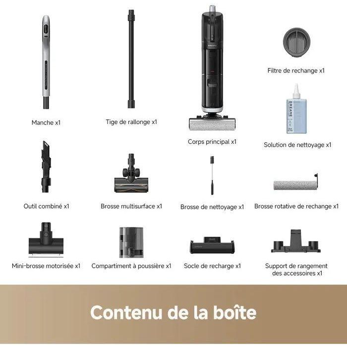 DREAME H14 Dual - Aspirateur Balai Laveur- 18k Pa - Aspirateur eau et poussieres - Fonctionnel multisurfaces 5-en-1 5