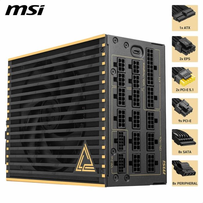 Bloc d’Alimentation MSI 306-7ZPEX11-CE0 1600 W ATX 80 PLUS Titanium 18