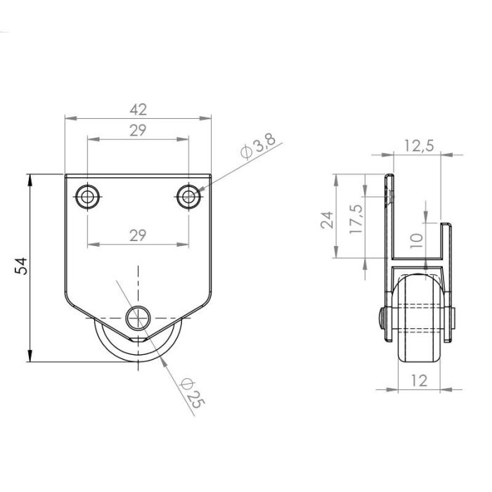 Rueda Abs Ø25 Para Cajón Nido H30 Sp12 Q&Q 1