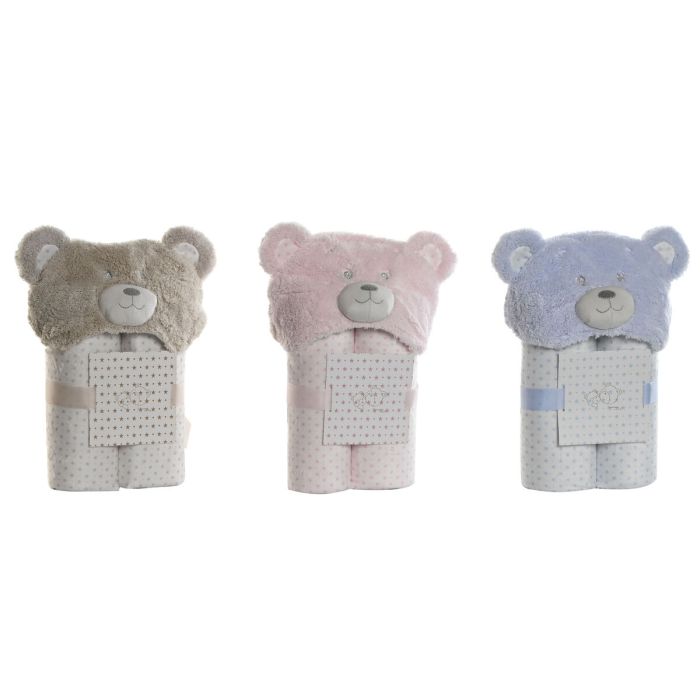 Couverture Home ESPRIT Bleu Beige Rose 100 x 75 x 20 cm (3 Unités) 3