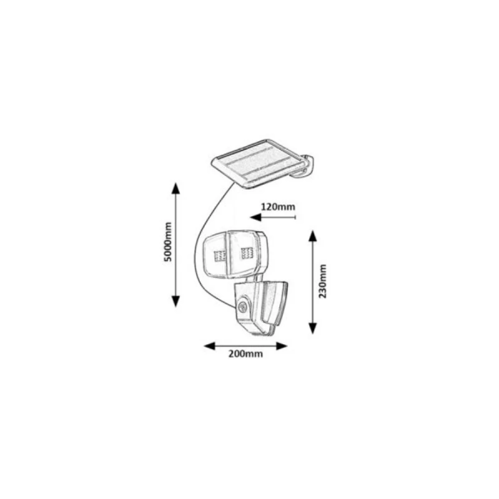 RABALUX Applique d'extérieur Solaire Zlarin LED 12W 700Lm 4000K avec Capteur IP44 RAB-77012 1 RABALUX Applique d'extérieur Solaire Zlarin LED 12W 700Lm 4000K avec Capteur IP44 RAB-77012 1
