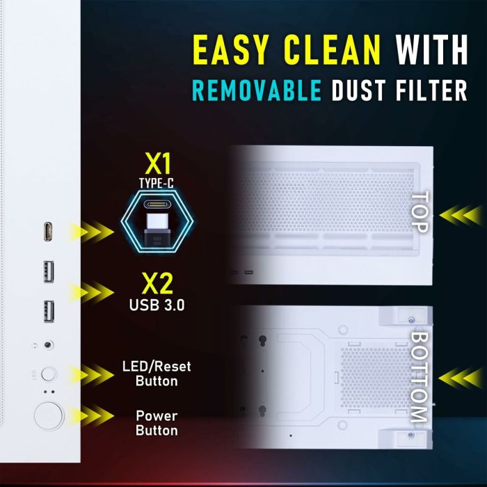 Boîtier ATX semi-tour BitFenix CETO Basic Blanc 4