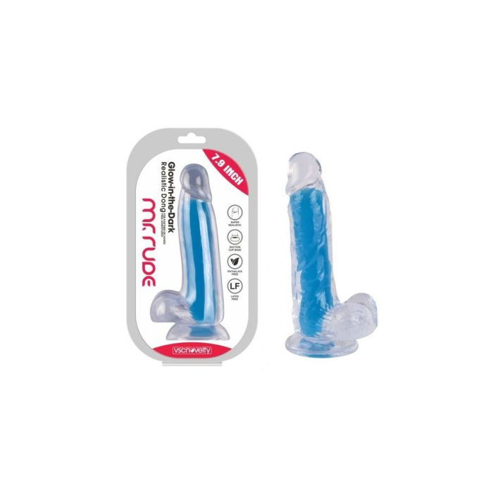 Gode réaliste VSCNOVELTY TPE Bleu 20 cm 1