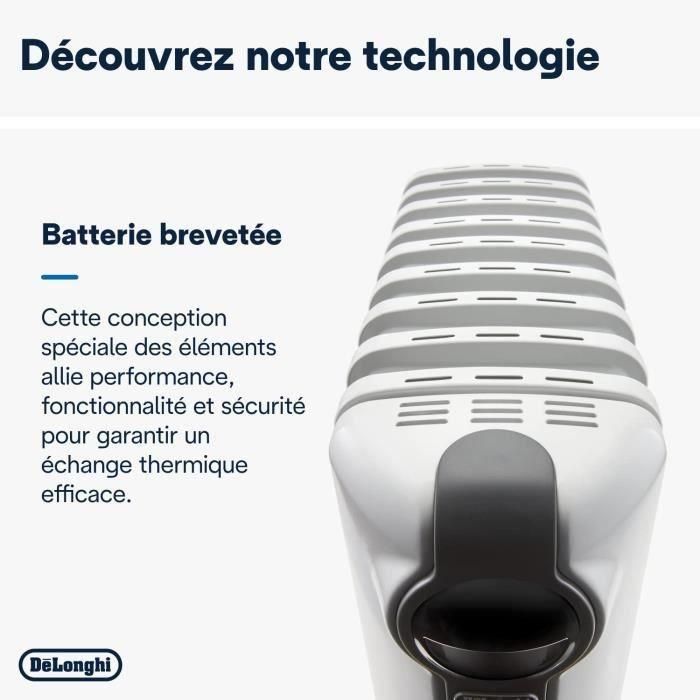 DELONGHI TRRS0920 2000 watts Radiateur bain d'huile - 3 niveaux de puissance - Comfortemp - Real Energy (+35 % de convection) 4