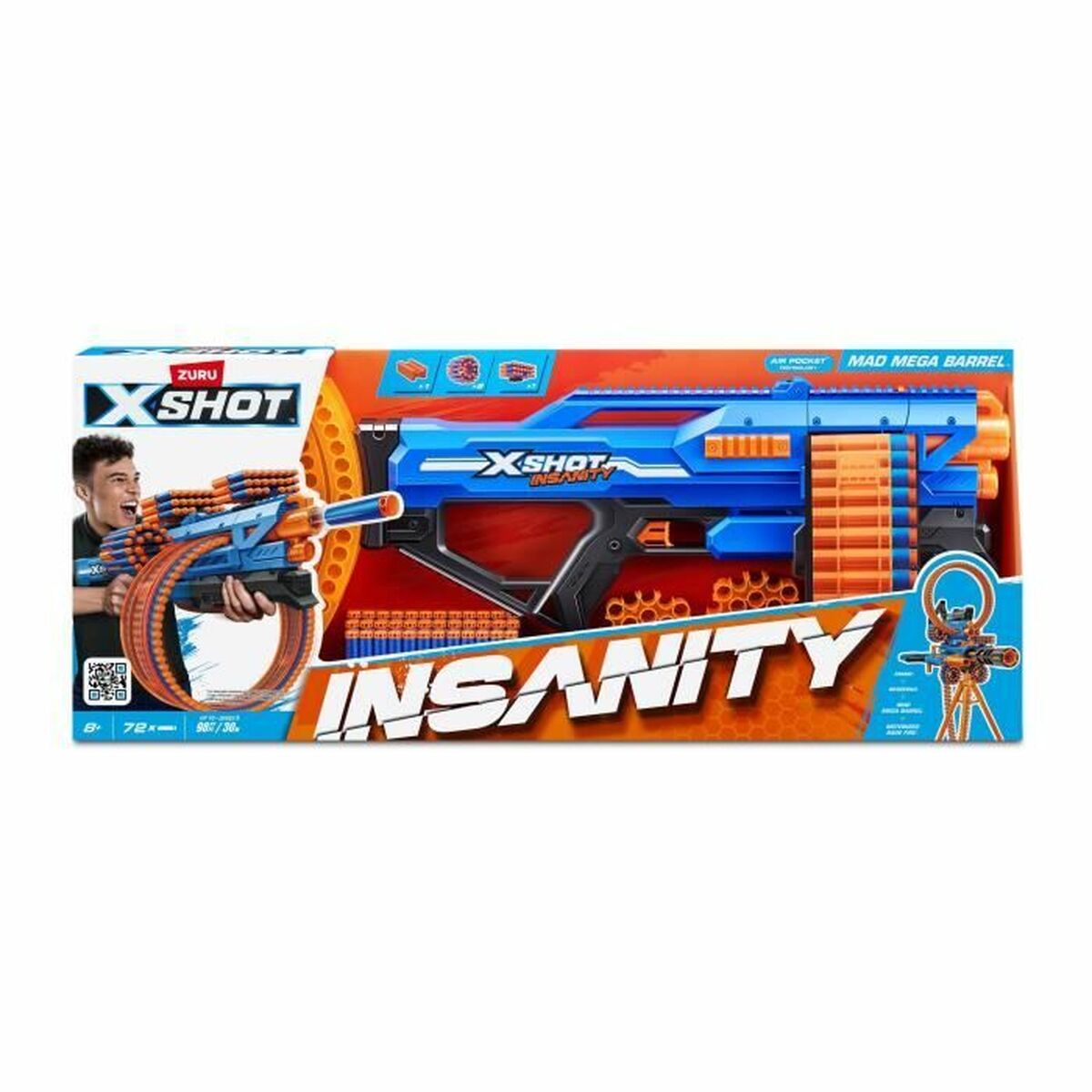 Zuru X-Shot Skins Menace Dart Blaster - Apocalypse (8 fléchettes