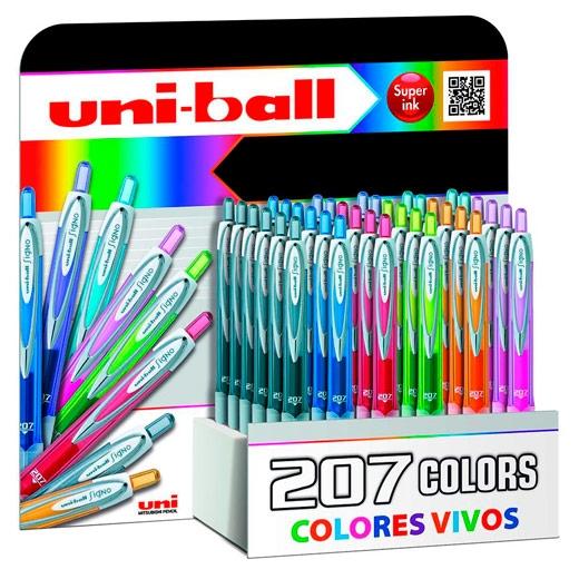 Uni-Ball Signo 207 Caja 12 Bolígrafos Retráctiles Tinta de Gel Azul