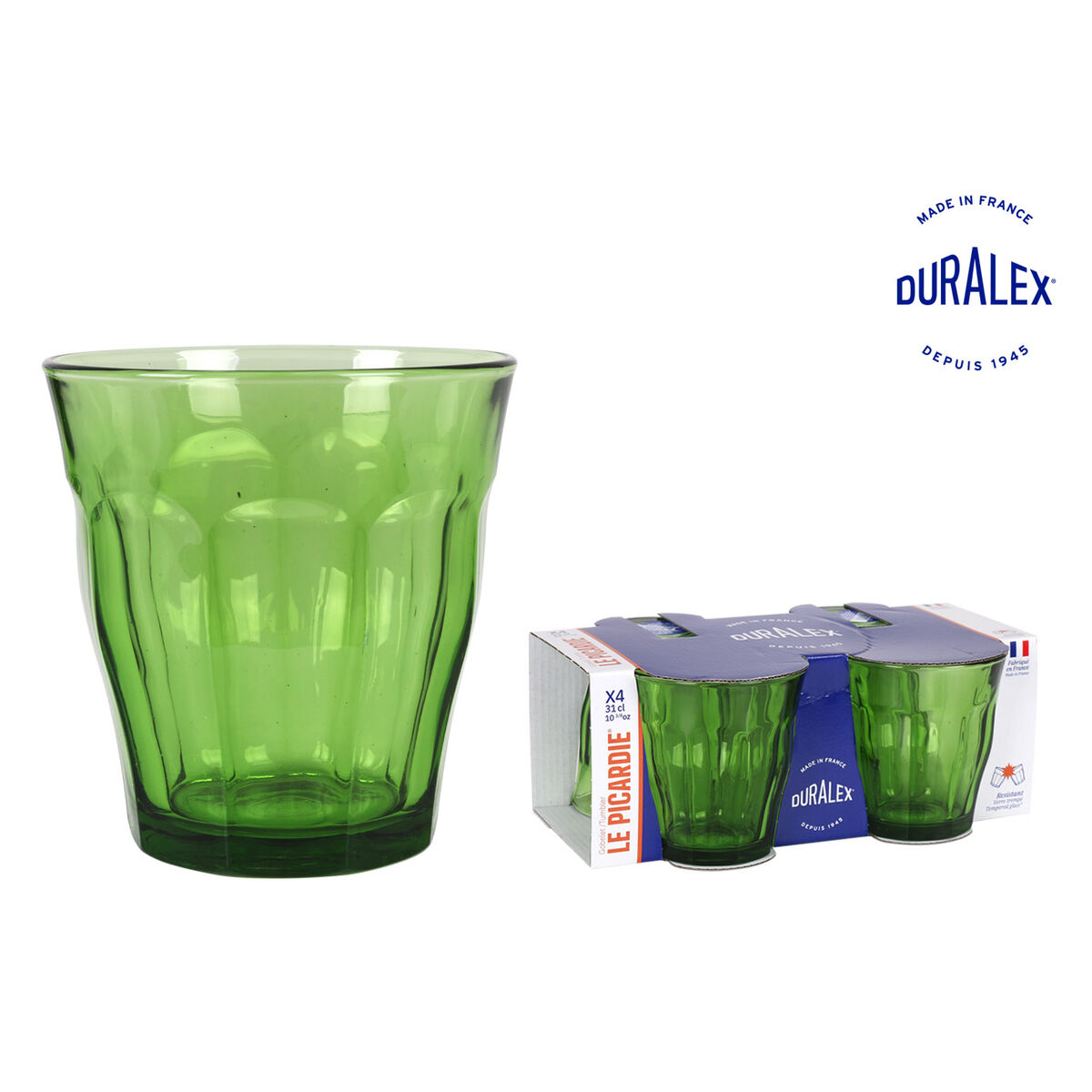 Le Picardie® - Set mixto de 18 vasos 25cl, 31cl, 36cl en vidrio color, Tienda online Duralex®