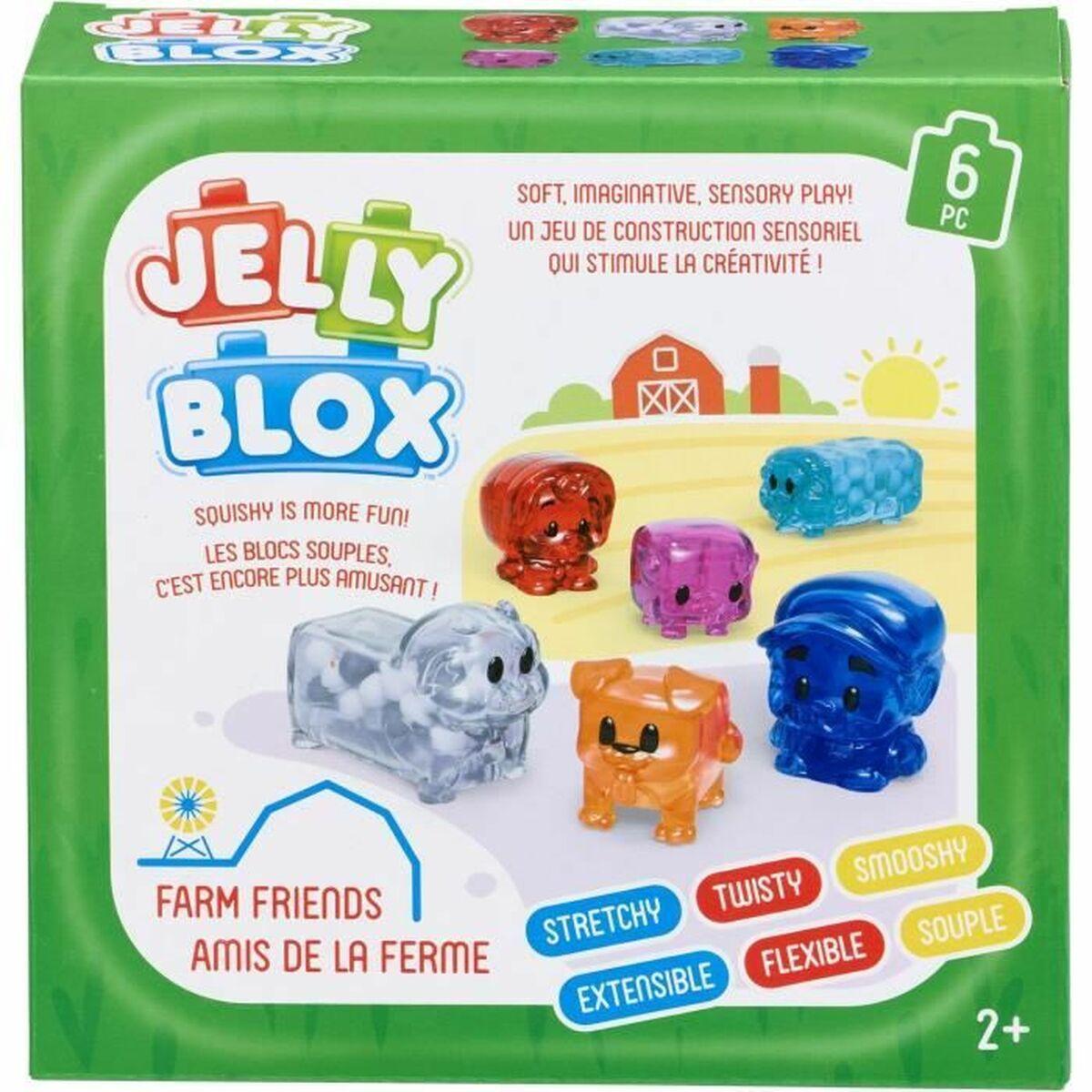 Jelly Blox Kit para principiantes | Incluye 11 piezas | Bloques de construcción para niños pequeños y preescolares que los niños pueden apretar, estirar, aplastar | Seguridad probada y libre de