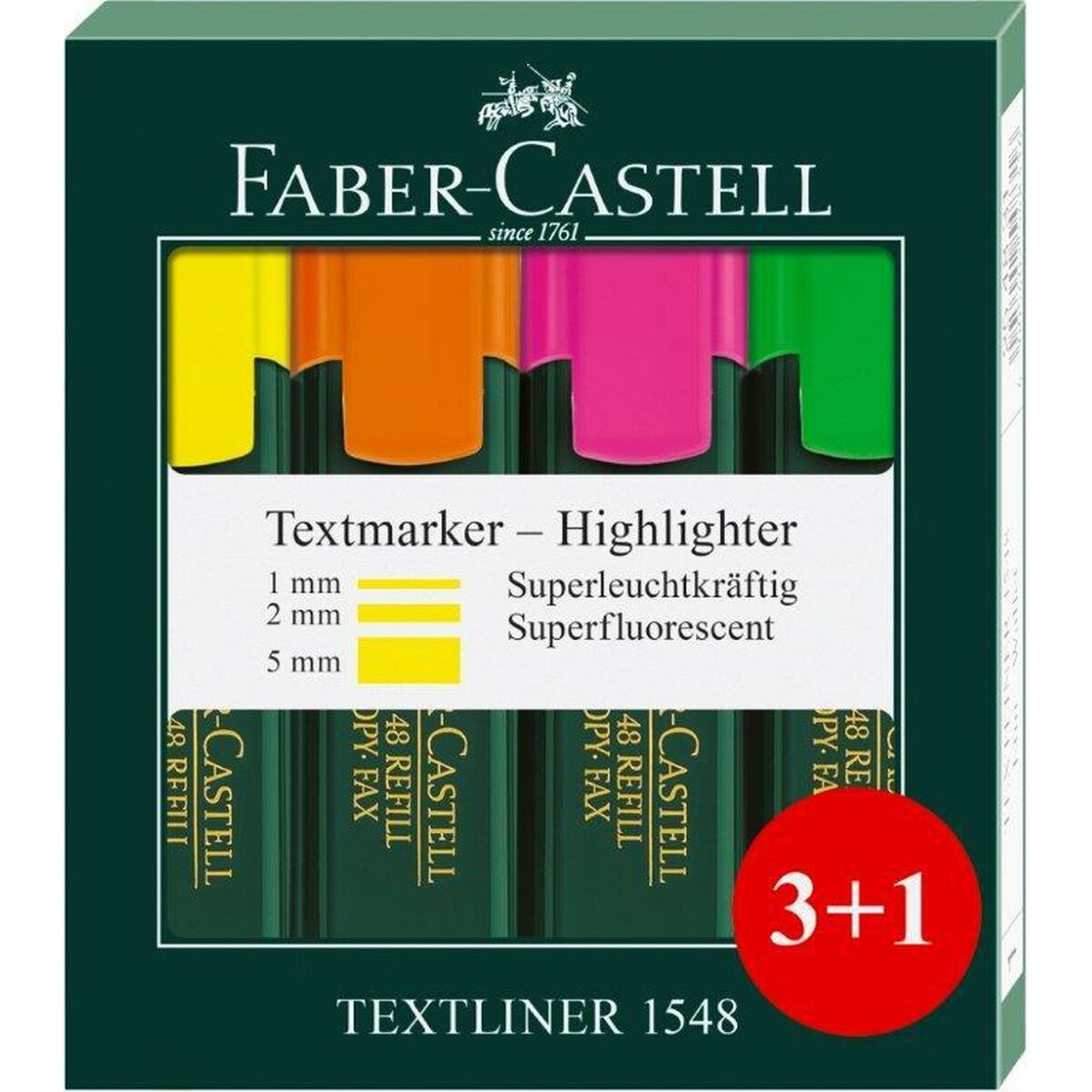 Estuche 4 Subrayadores Metálicos Textliner 46 Faber Castell