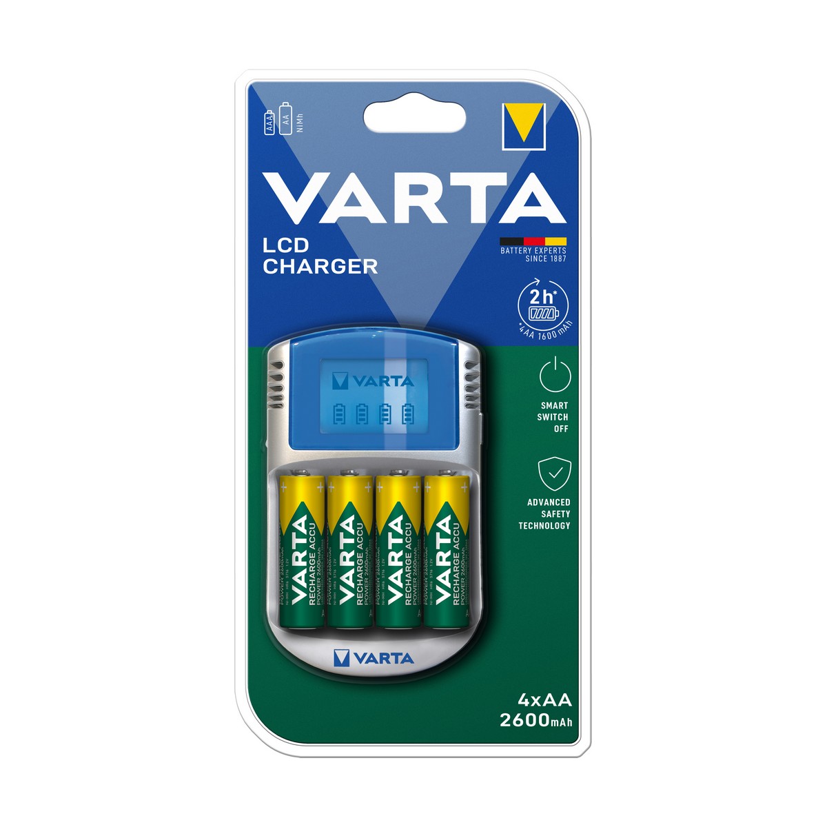 Cargador VARTA LCD Multi Charger 8 Pilas Recargables AA y AAA No