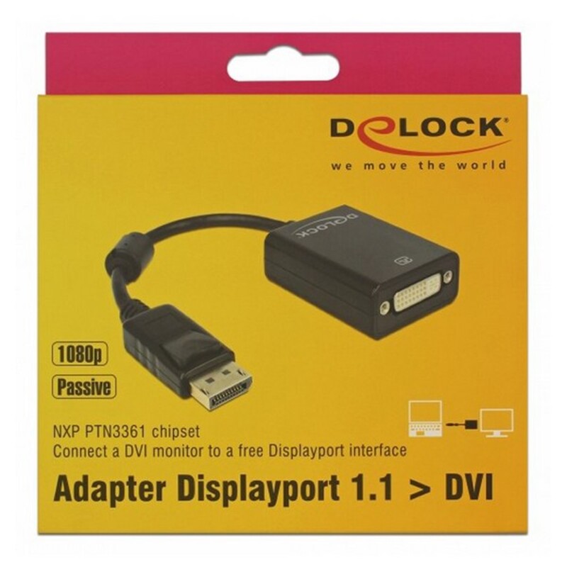 Adaptador DisplayPort a HDMI DELOCK 63585 Negro