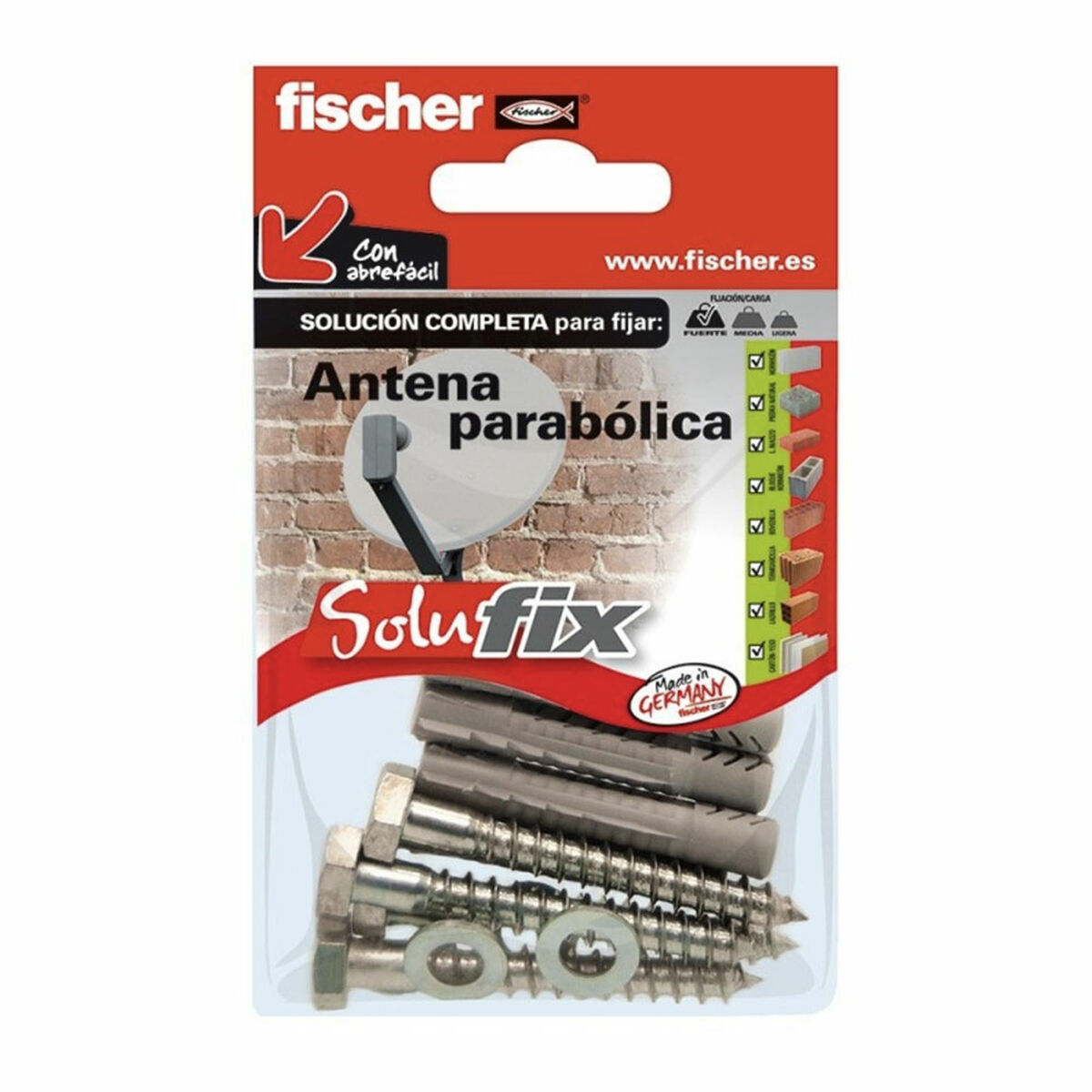 Tacos y tornillos Fischer DuoSeal 557728 S A2 Impermeables Ø 8 x 48 mm 