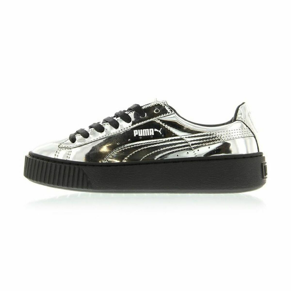 Zapatillas Deportivas Mujer Puma Basket Platform Metallic Gris