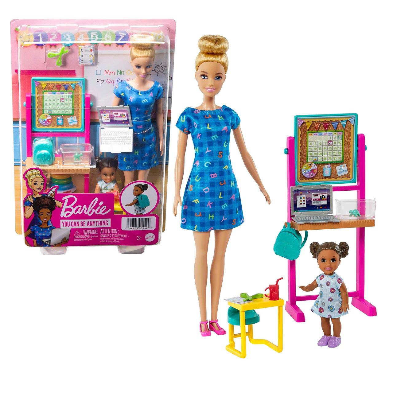 Muñeca Barbie Playset Profesora Hcn19 Mattel