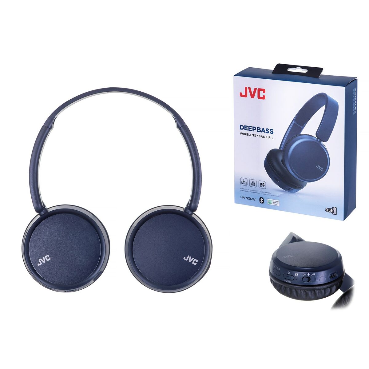 Auriculares inalámbricos - JVC HAS35BT AU, Bluetooth, 17 Horas