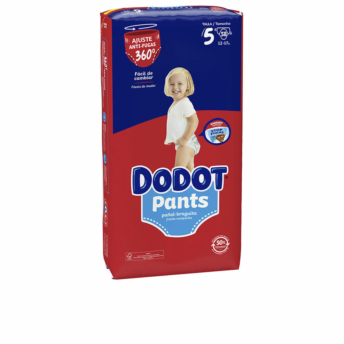 Pañales Desechables Dodot 5 (58 uds) 