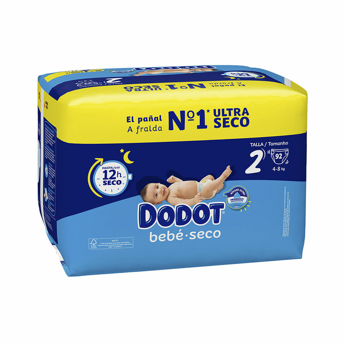 Dodot Sensitive Pañales, Blanco, Talla 2 (4 - 8 Kg), 88 Unidades