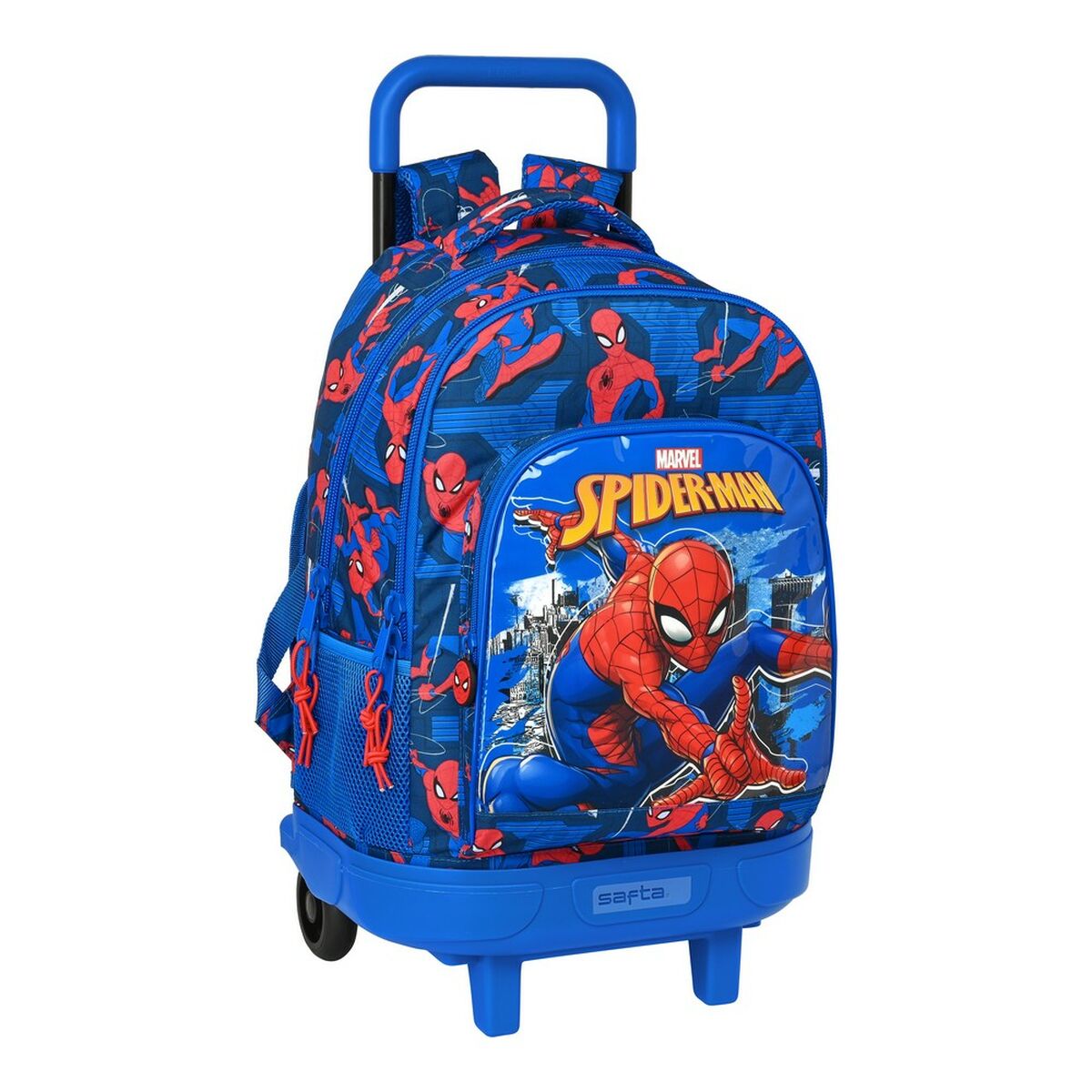 Mochila Unisex Azul Spider Man Trio Escolar C/Luz