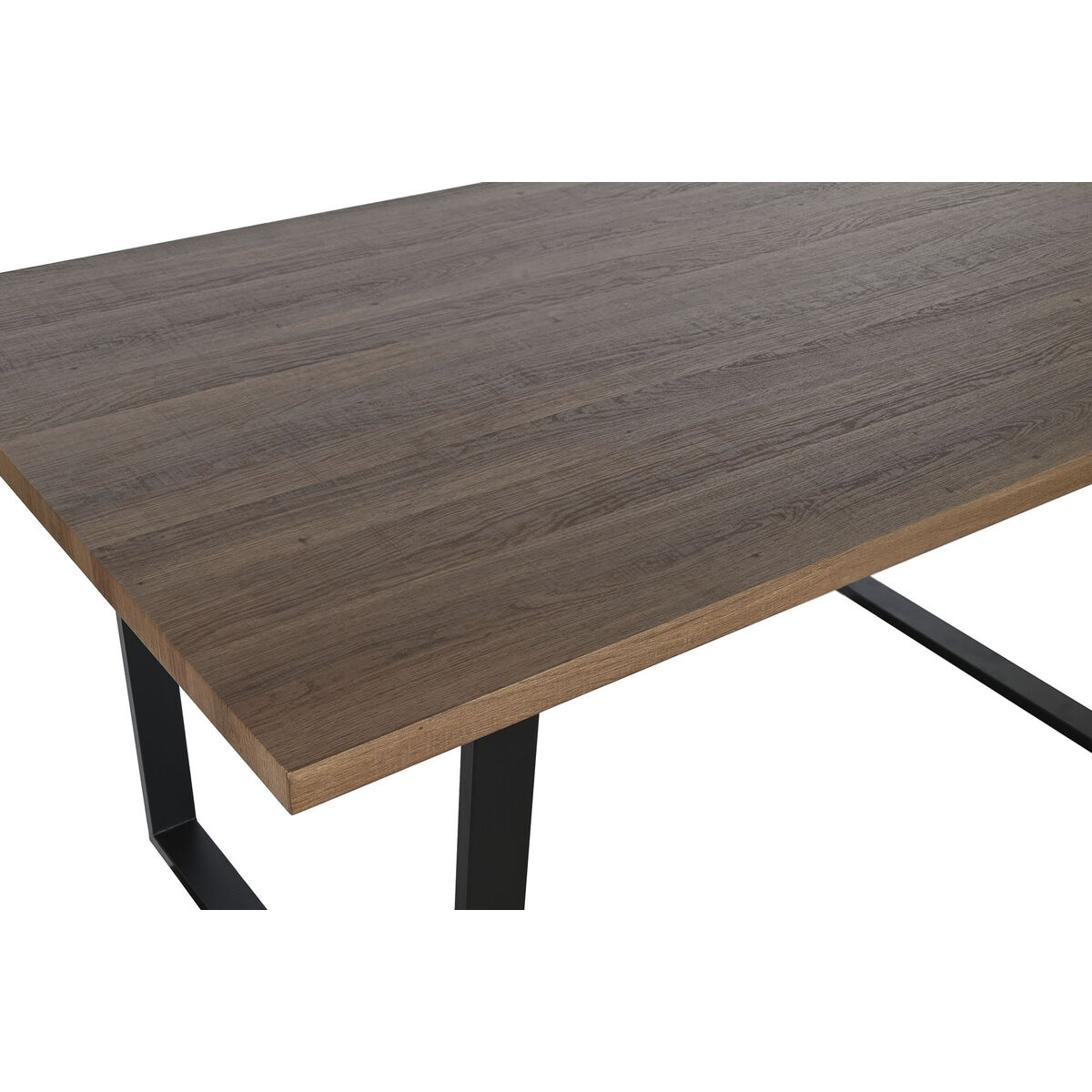 Mesa comedor natural-negro madera-hierro 140 x 140 x 77 cm