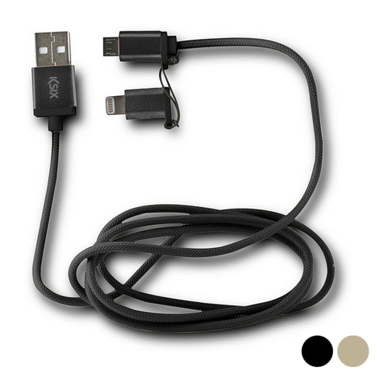 Cable de carga Lightning a USB-A Ksix, Made For iPhone, Compatible