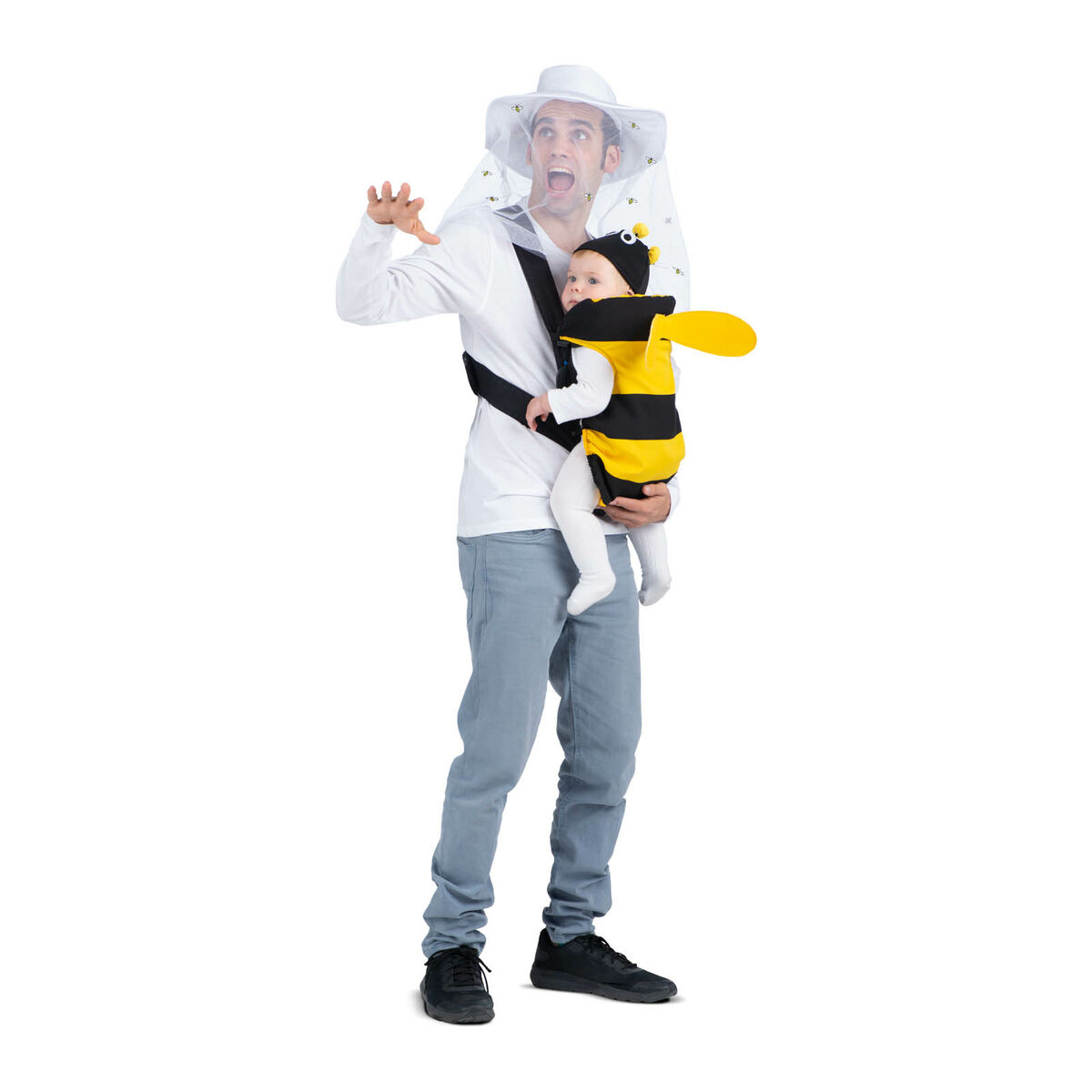 Disfraz de abeja color amarillo y negro para niños de 5 a 6 años