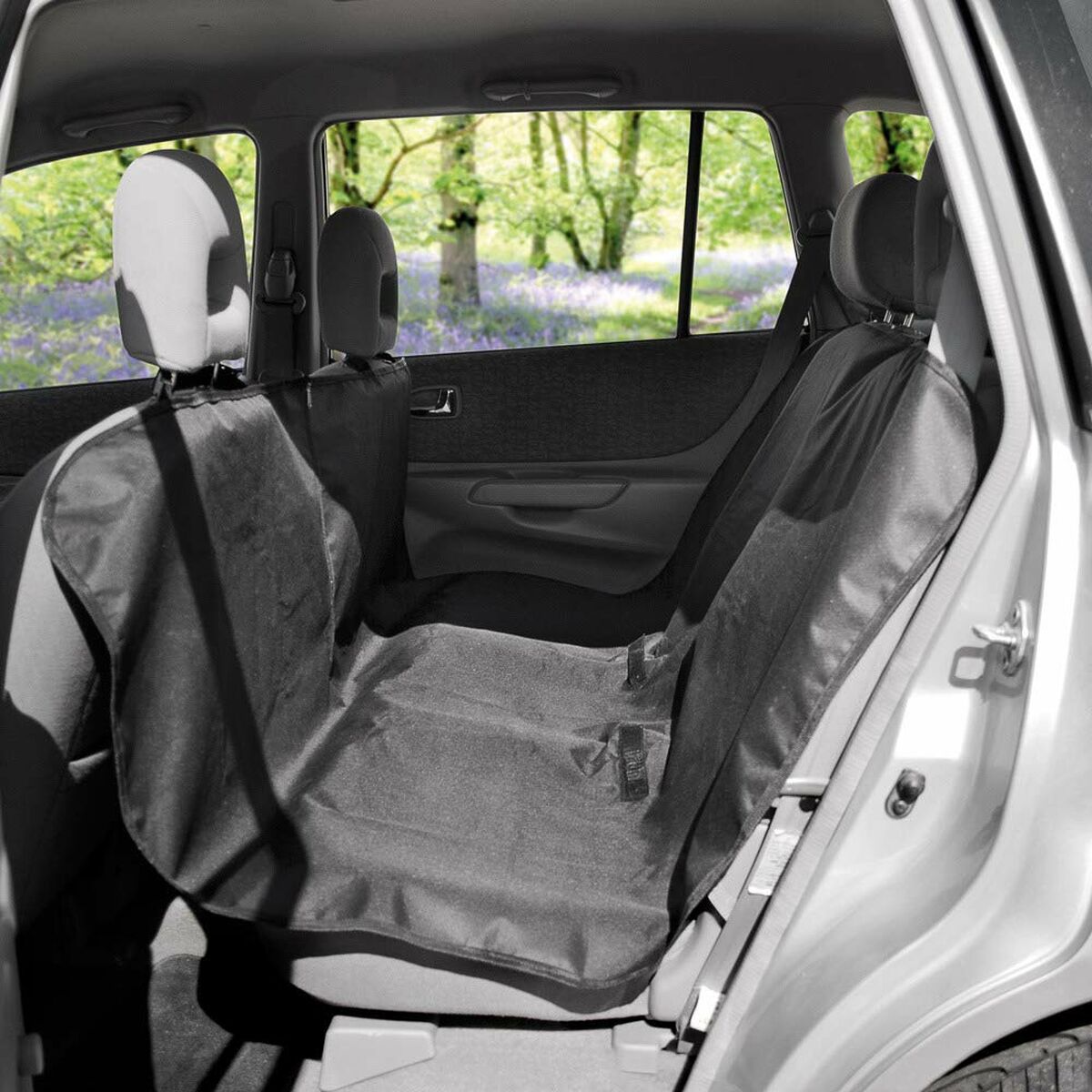 Protector asiento de coche 135x145 cm negro poliester