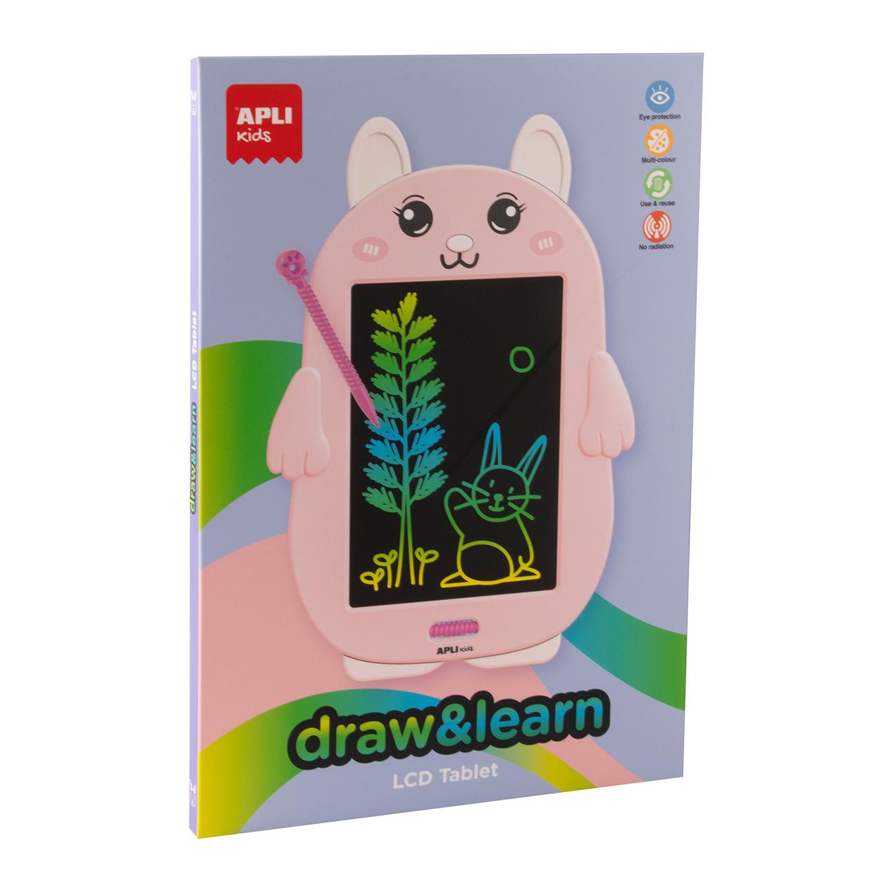 Apli Kids 19958 Pizarra LCD Conejo, Pantalla Nítida, Ultraligera