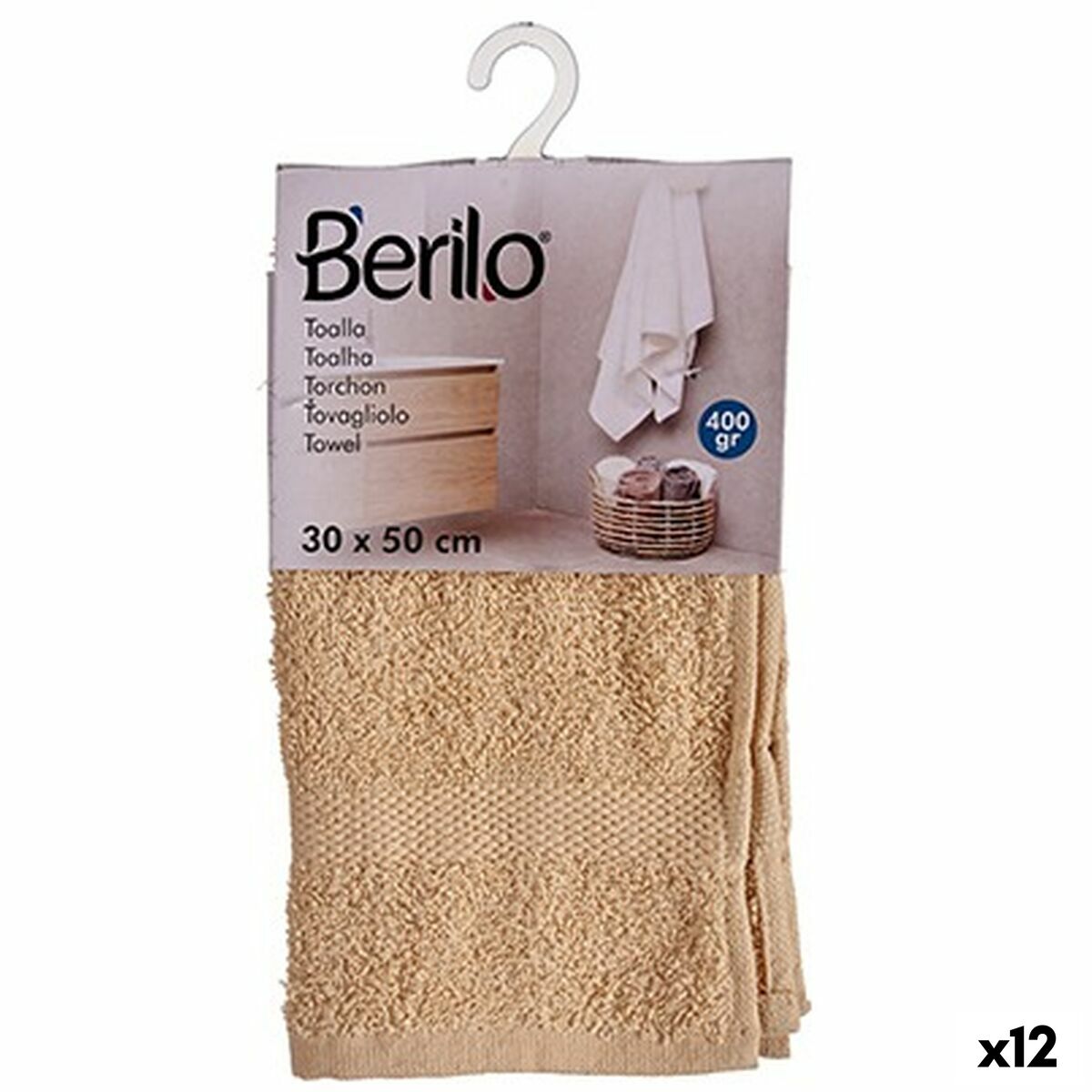 Toalla Cara Beige Rombo 30x50cm - La Bellota Online Store