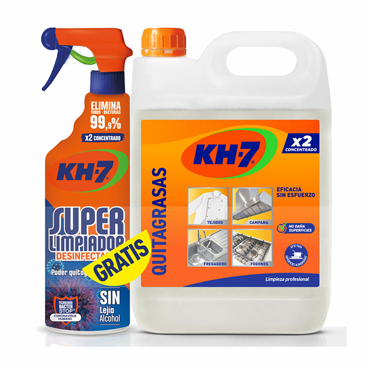 Kh-7 - Quitagrasas - Producto de limpieza - 750 ml - [Pack de 12]