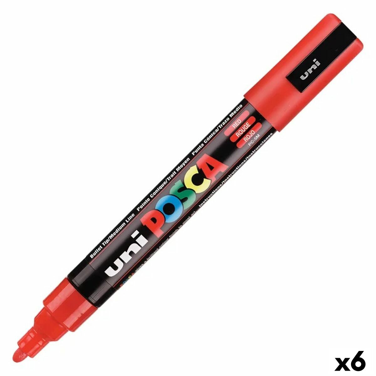  Uni Posca - Marcador mediano, color rojo (PC5M.15) : Productos  de Oficina