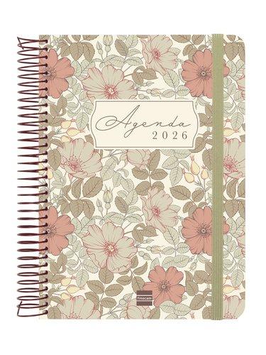 Agenda Spirale 2026 Finocam - 1 Jour Par Page, Couverture Polypropylène, Élastique, Format A5 (Goldy)