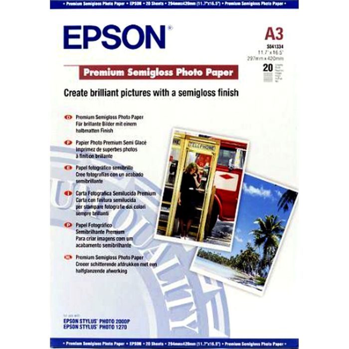 Papel Fotográfico Satinado Epson 2357145 A3 20 Hojas (1 unidad)