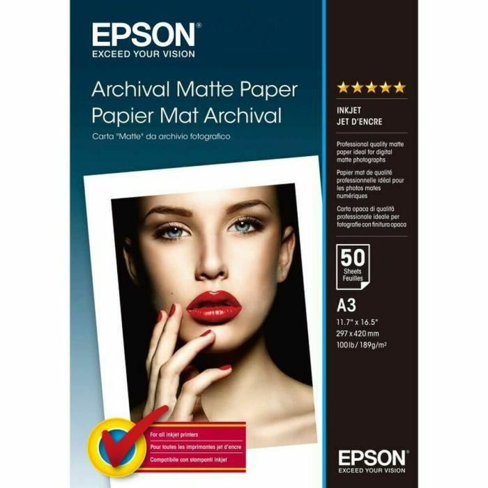 Papel Fotográfico Mate Epson C13S041344 A3 50 Hojas (1 unidad)