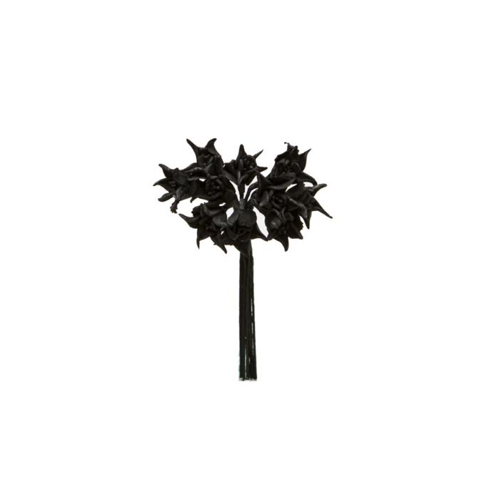 Bolsa 12 Mini Flores Pomos Estrella Negro