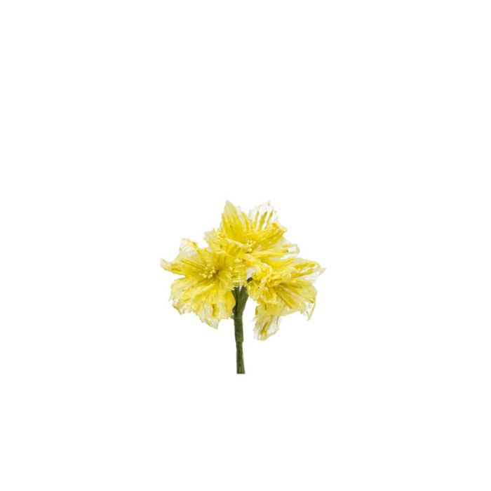 Bolsa 12 Mini Flores Pomos Flor Tul Amarillo