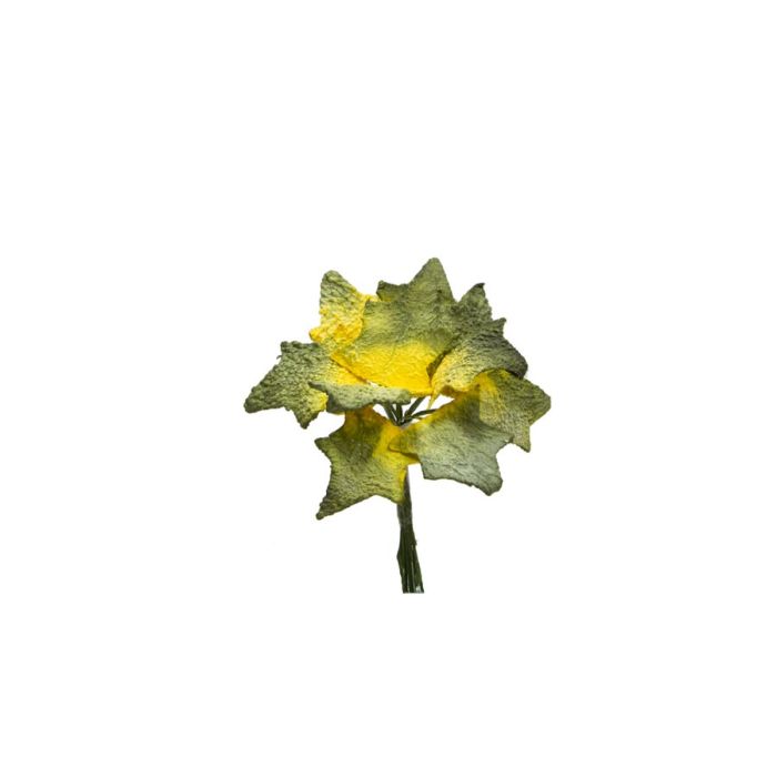 Bolsa 12 Mini Flores Pomos Hojas Artificiales Verde/Ama