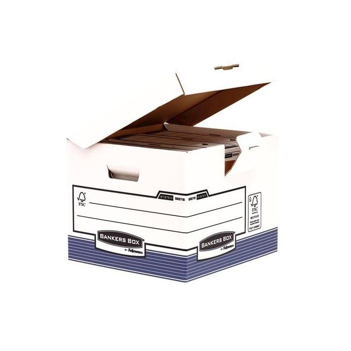 Fellowes Contenedor de archivo con tapa fija azul Fellowes Contenedor de archivo con tapa fija azul