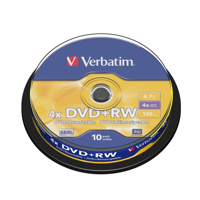 DVD-RW Verbatim 10 Unidades Negro 4,7 GB 4x (10 Unidades)