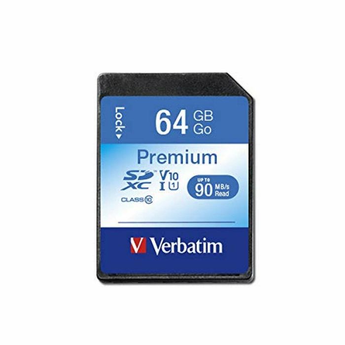 Tarjeta de Memoria SD Verbatim PREMIUM SDXC C10/U1 64 GB 2 g 1